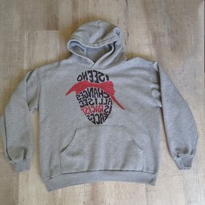 Vintage 90s Hill Heavyweight Gray Hoodie Sweatshirt Made In USA Size L